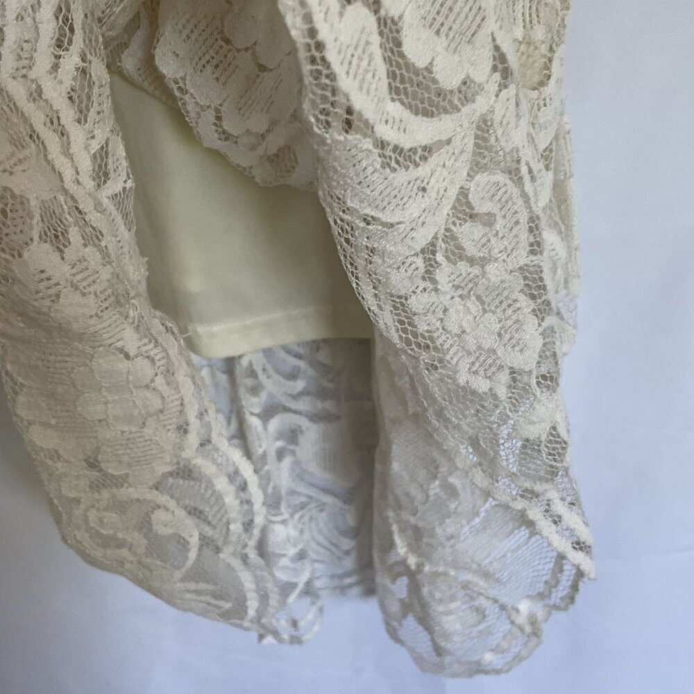 H&M white lace midi dress floral v-neck style comfortable low back summer dress - Picture 3 of 8